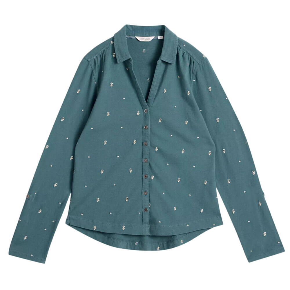 White Stuff Annie Embroidered Jersey Shirt